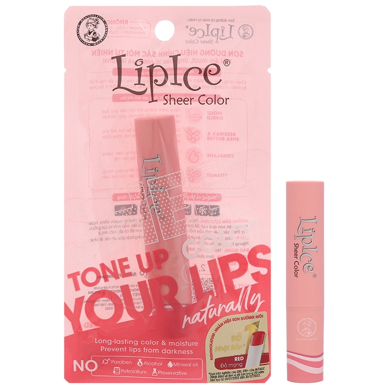 Son dưỡng môi Lipice Sheer Color Red dưỡng môi và hiệu chỉnh sắc môi thỏi 2,4g - 